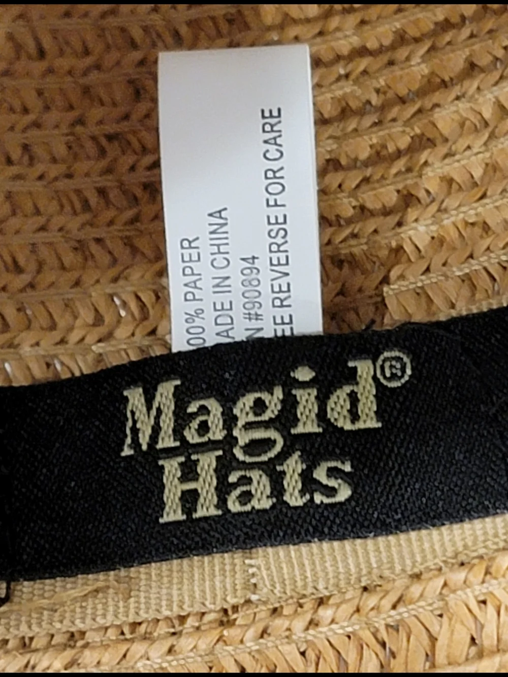 Magid Hats Chain Link Straw Floppy Sun Hat Wide Brim Vacation Beach Resort OS